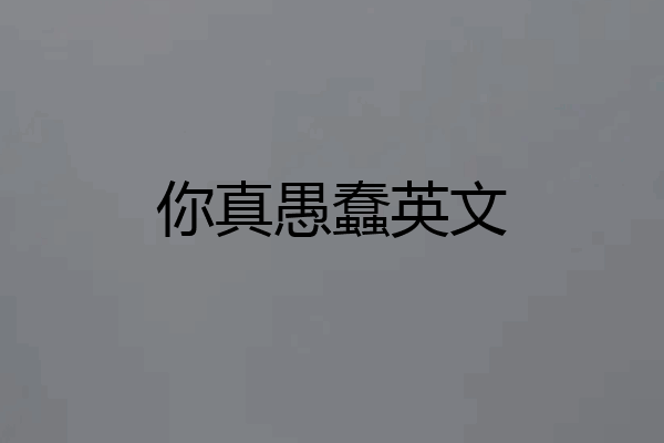 你真愚蠢英文