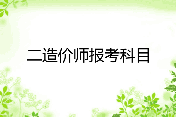 二造价师报考科目