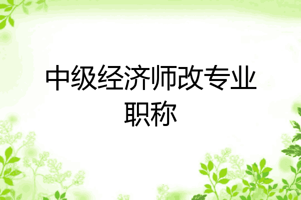 中级经济师改专业职称