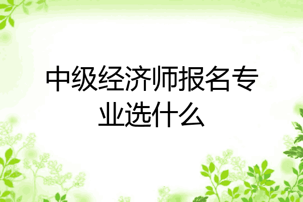 中级经济师报名专业选什么