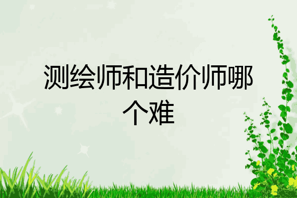 测绘师和造价师哪个难