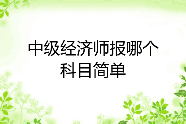 中级经济师报哪个科目简单