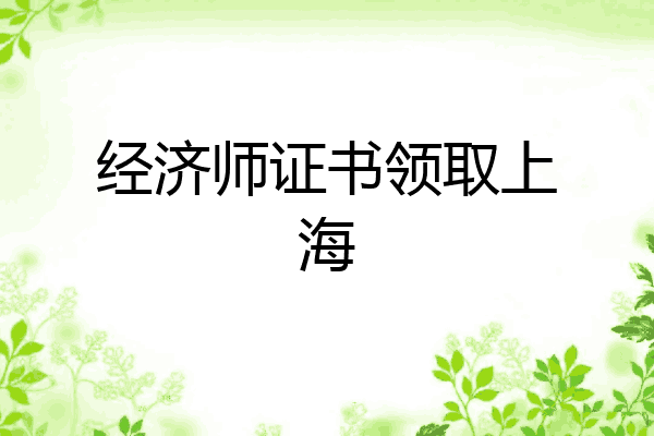 经济师证书领取上海