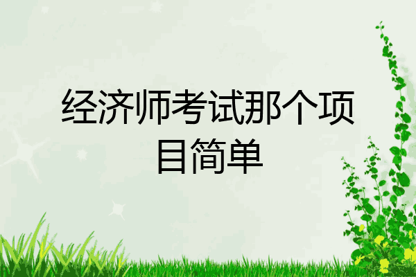 经济师考试那个项目简单