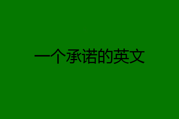 一个承诺的英文