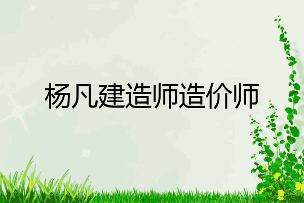 杨凡建造师造价师