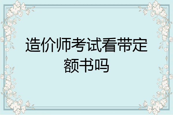 造价师考试看带定额书吗