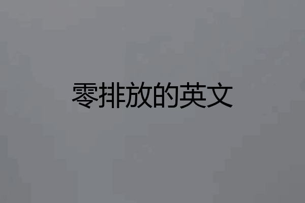 零排放的英文