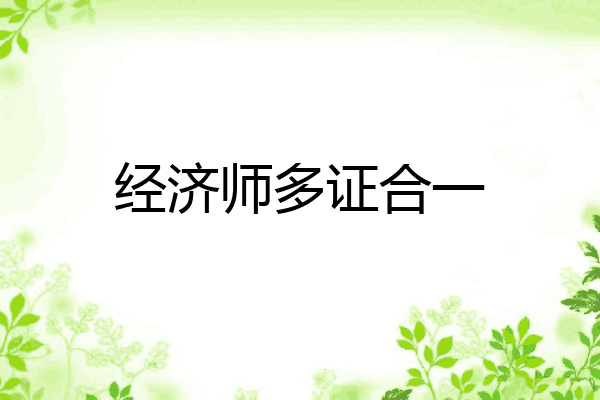 经济师多证合一