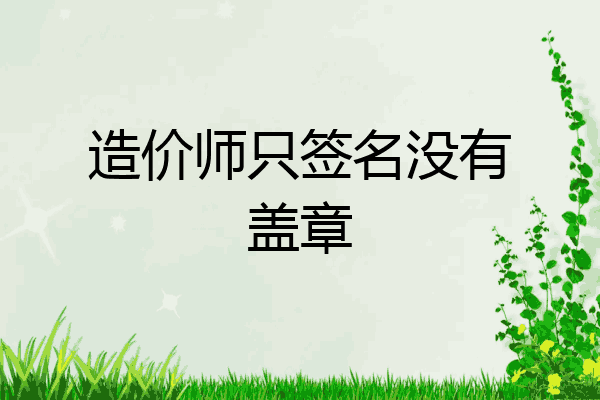 造价师只签名没有盖章