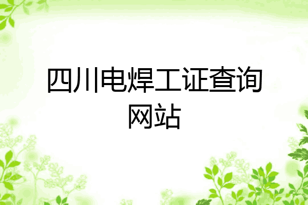 四川电焊工证查询网站