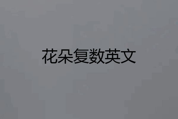 花朵复数英文