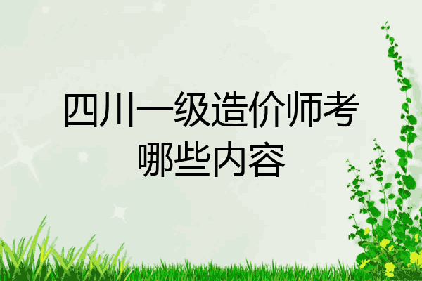 四川一级造价师考哪些内容