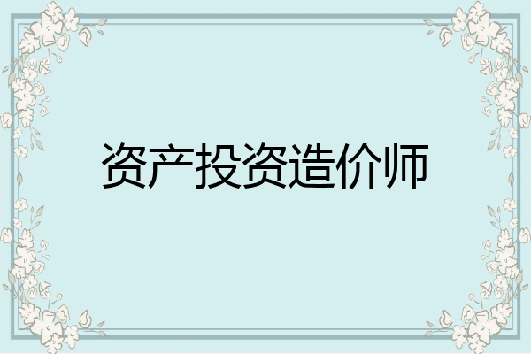 资产投资造价师