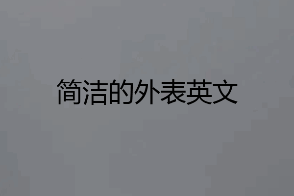 简洁的外表英文