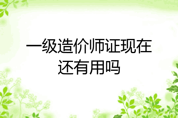 一级造价师证现在还有用吗
