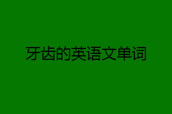 牙齿的英语文单词