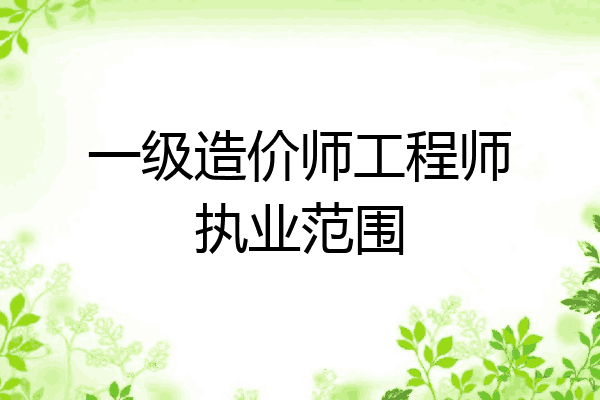 一级造价师工程师执业范围