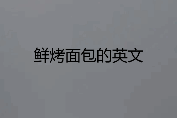 鲜烤面包的英文