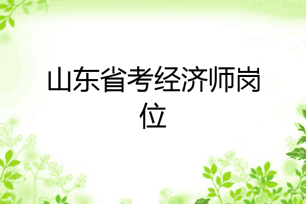 山东省考经济师岗位