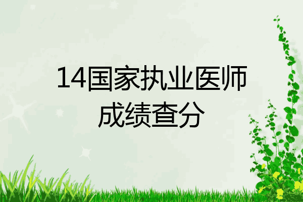 14国家执业医师成绩查分
