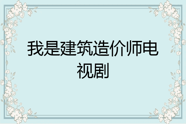 我是建筑造价师电视剧