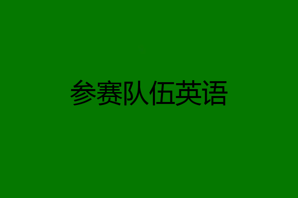 参赛队伍英语