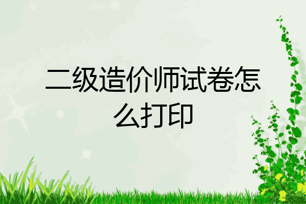 二级造价师试卷怎么打印