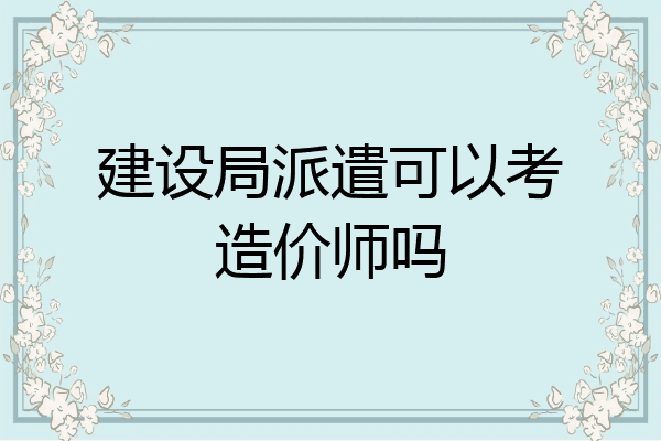 建设局派遣可以考造价师吗