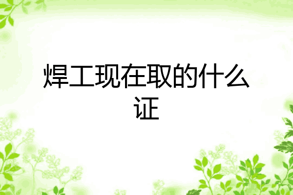 焊工现在取的什么证