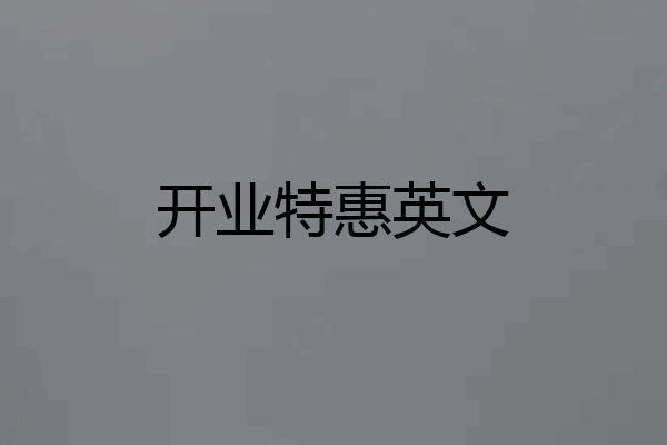 开业特惠英文