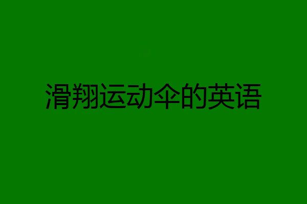 滑翔运动伞的英语