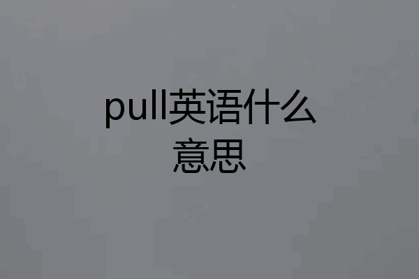 pull英语什么意思