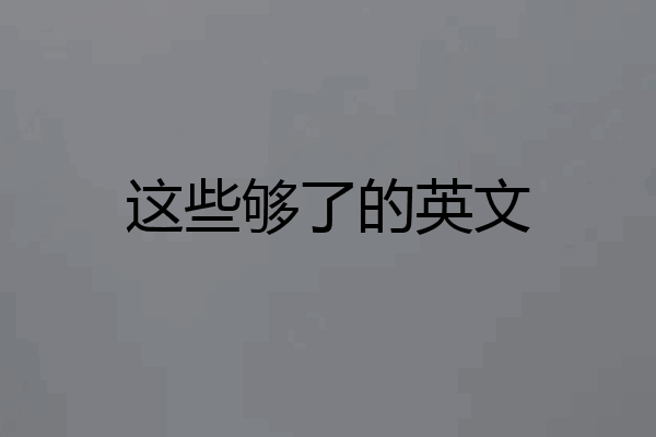 这些够了的英文