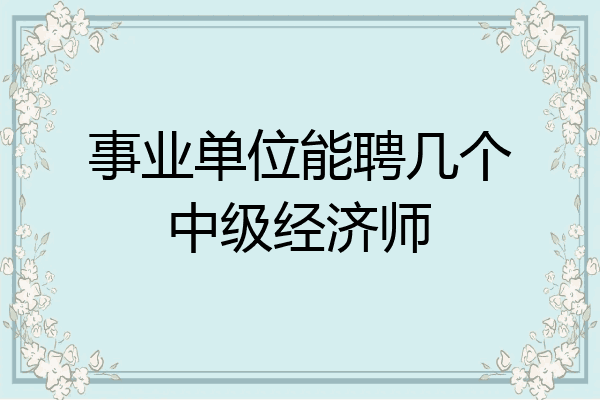 事业单位能聘几个中级经济师