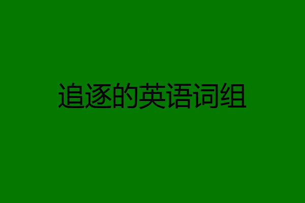 追逐的英语词组