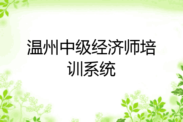 温州中级经济师培训系统