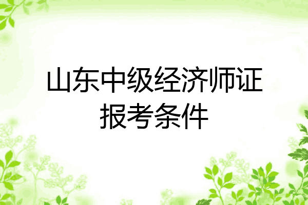 山东中级经济师证报考条件