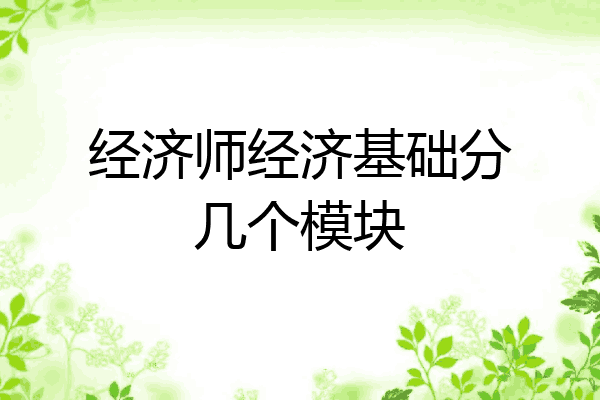 经济师经济基础分几个模块