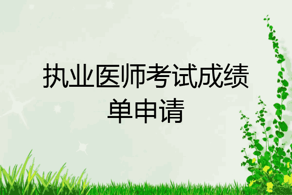 执业医师考试成绩单申请