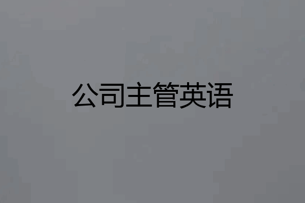 公司主管英语