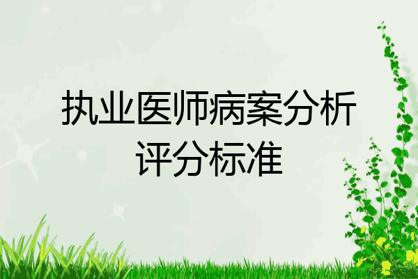 执业医师病案分析评分标准