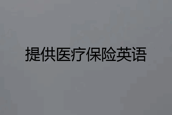 提供医疗保险英语