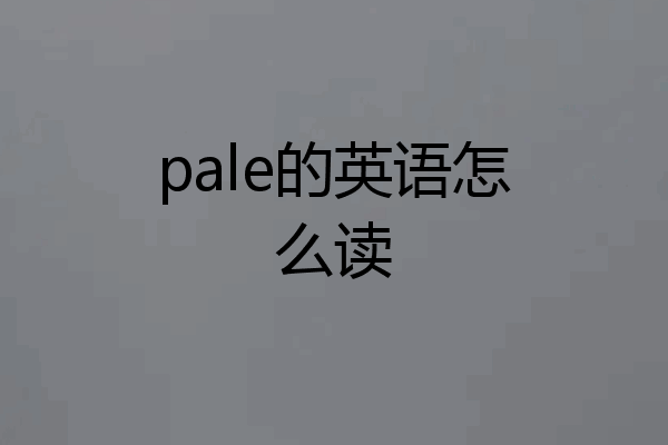 pale的英语怎么读