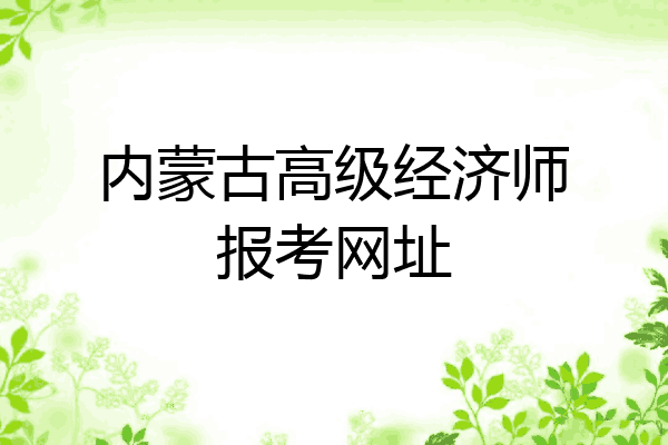 内蒙古高级经济师报考网址