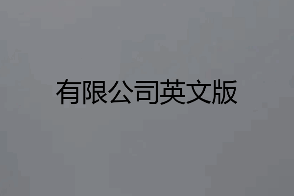 有限公司英文版