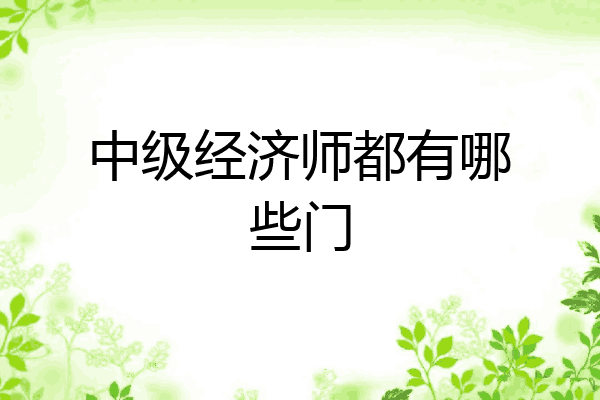 中级经济师都有哪些门