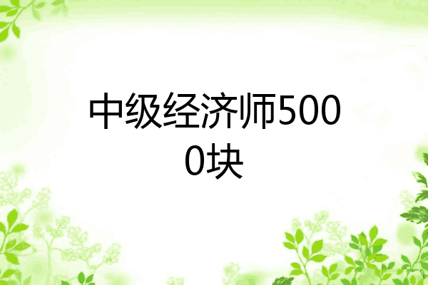 中级经济师5000块