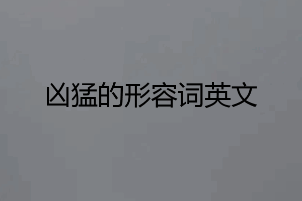 凶猛的形容词英文