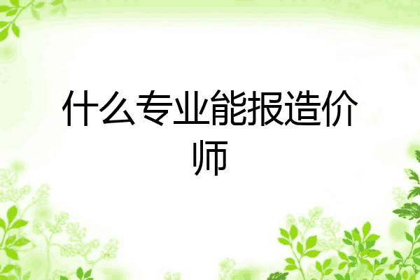 什么专业能报造价师